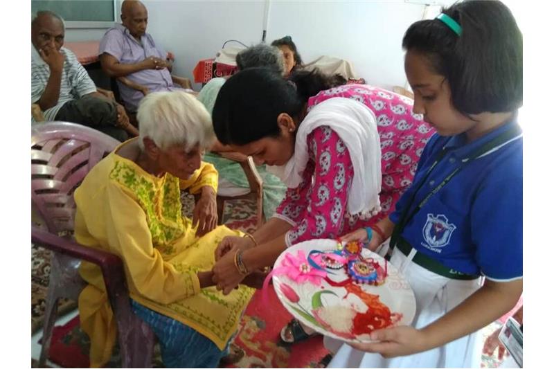 Children from DPS Eldeco celebrated Rakhi with the Residents of Cheshire Home Lucknow.