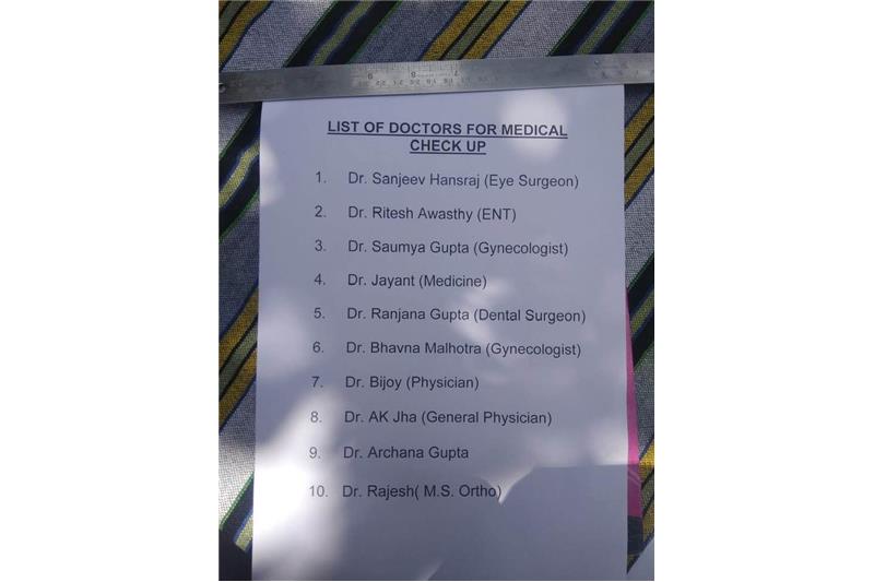 Cheshire Home organised a charitable Medical Camp 25th March 2019