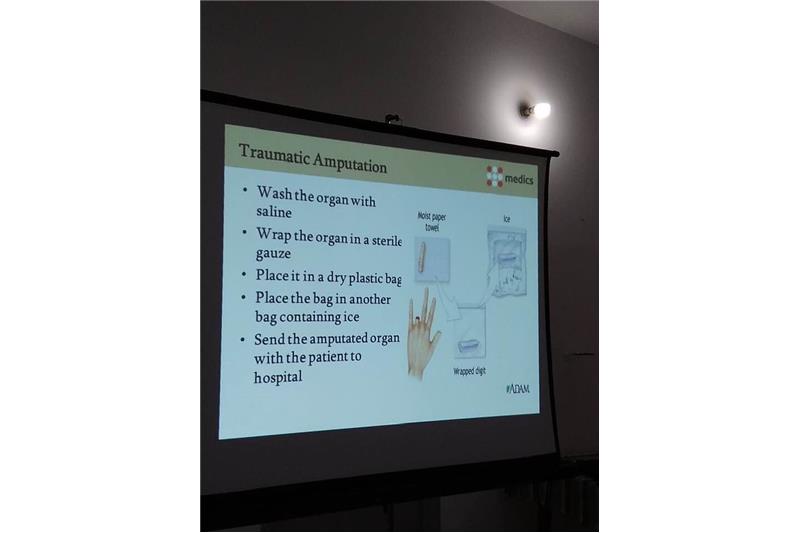 Training of First Aid to residents and staff of Cheshire Home by Dr. Madhuresh (Ortho. Surgeon)from Apollo Hospital