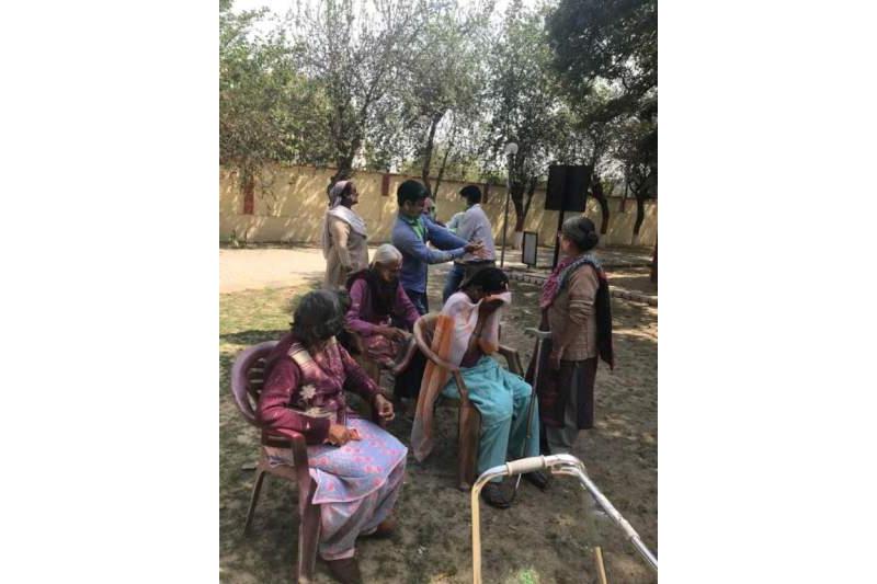 Celebrating Holi with our Residents of Cheshire Home Today. Loved it.