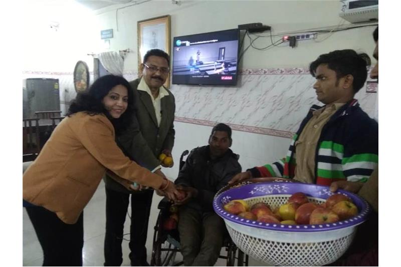 Mr Vijay Kumar Srivastava SDM celebrating his birthday with the Cheshire Home residents 07 Feb 2020.