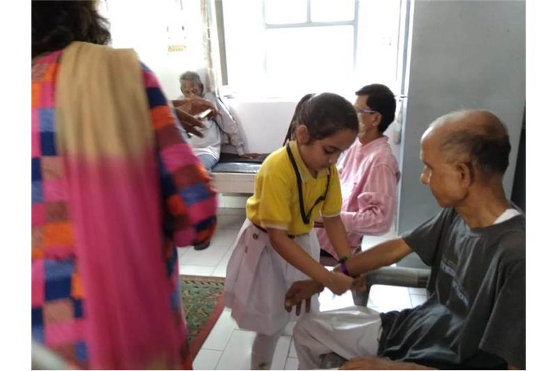 Children from DPS Eldeco celebrated Rakhi with the Residents of Cheshire Home Lucknow.