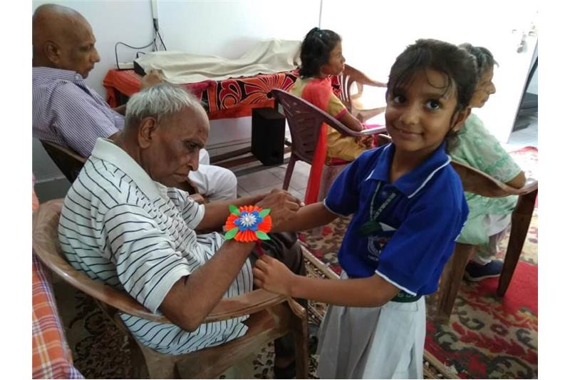Children from DPS Eldeco celebrated Rakhi with the Residents of Cheshire Home Lucknow.