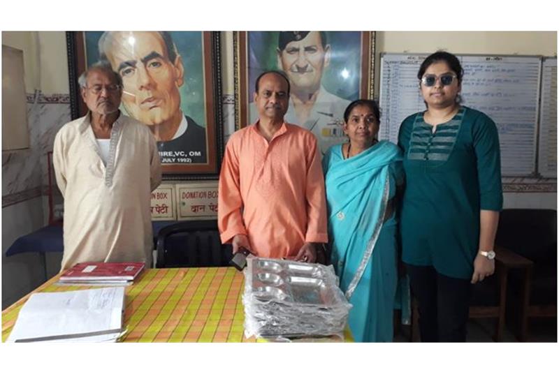 Mr P K Srivastava has donated quantity 25 Nos S/S Thali for the residents of Cheshire Home on 31 Mar 2023