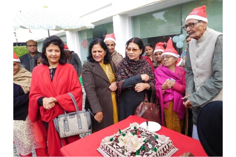 Celebrating Christmas with residents at Clarks Awadh.