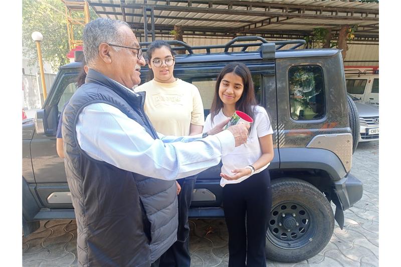 08 Mar 2025 - Today Ms Aarya Agarwal and 03 other members from the Interact Club