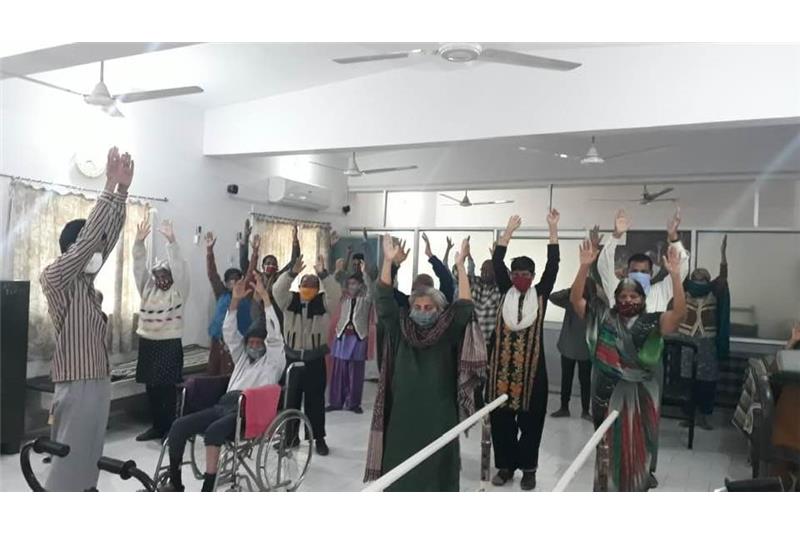 Residents starting their day at Cheshire Home