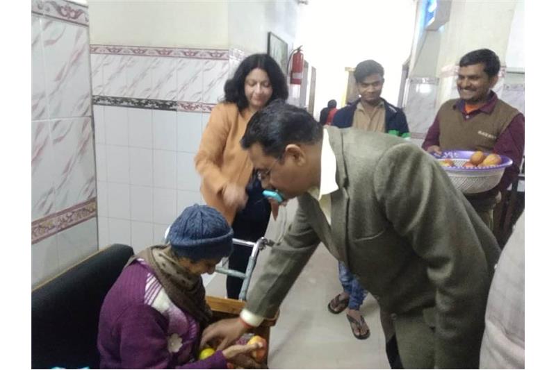 Mr Vijay Kumar Srivastava SDM celebrating his birthday with the Cheshire Home residents 07 Feb 2020.