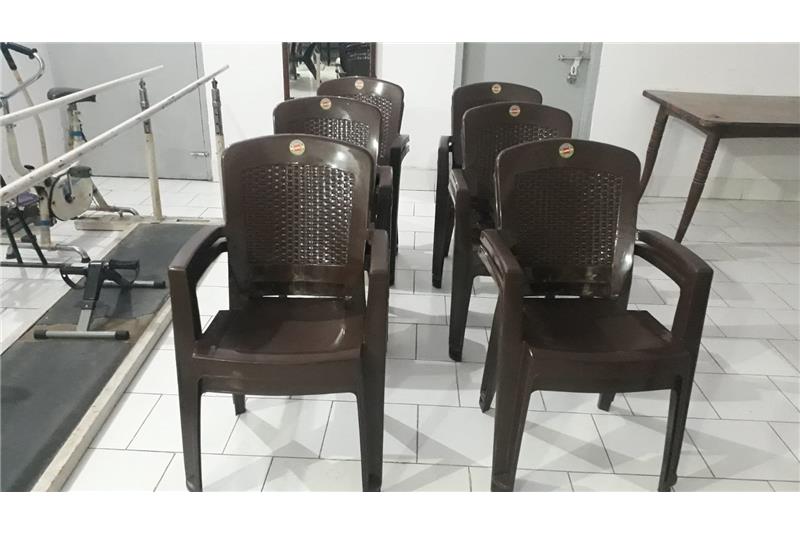 Mr Lokesh Singh Chairman from Lucknow public school has donated Plastic Chairs