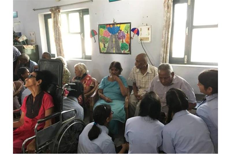Senior children from CMS ;mti Nagar Lucknow at Cheshire Home
