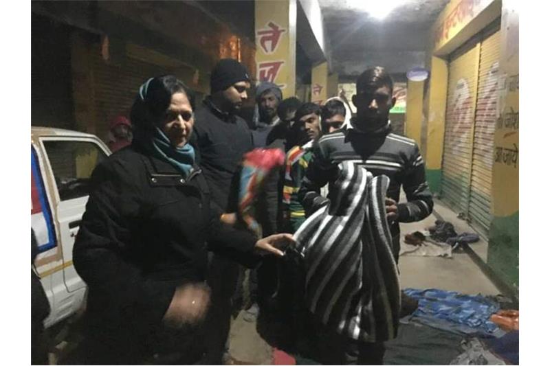 Cheshire Home Lucknow and Robin Hood Army volunteers distributed blankets and clothes to the needy at Lucknow