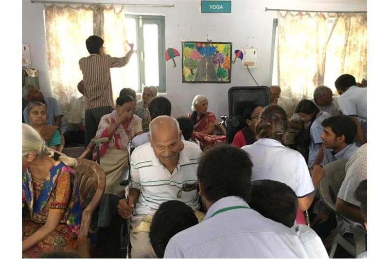 Senior children from CMS ;mti Nagar Lucknow at Cheshire Home